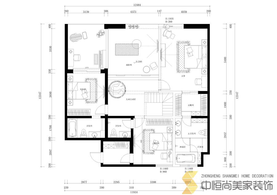 西安,西安家裝,西安家裝設(shè)計(jì),西安小戶(hù)型設(shè)計(jì)公司,裝修案例萬(wàn)科大明宮效果圖