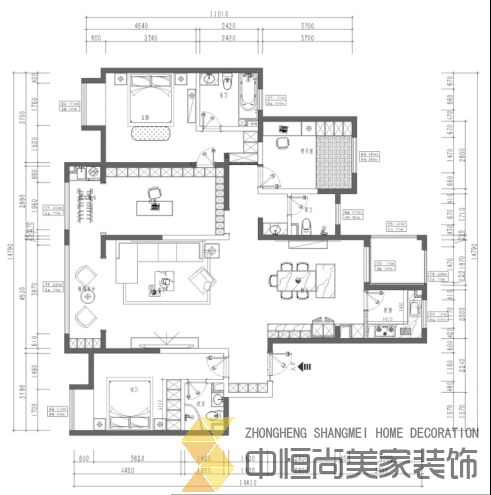 西安,西安家裝,西安家裝設(shè)計,西安小戶型設(shè)計公司,裝修案例西外大家屬院效果圖