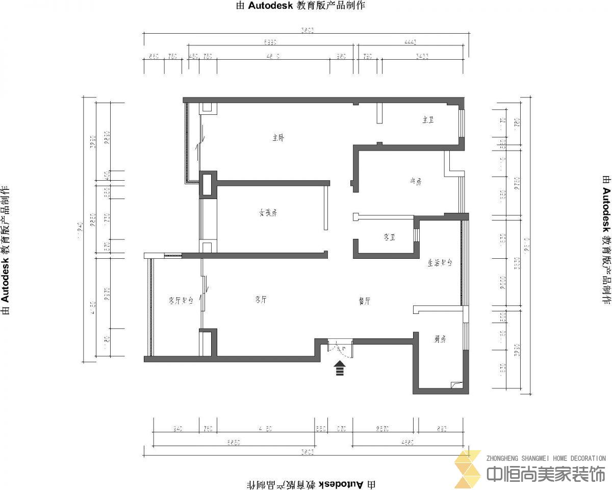 西安,西安家裝,西安家裝設(shè)計,西安小戶型設(shè)計公司,裝修案例曲江南苑效果圖